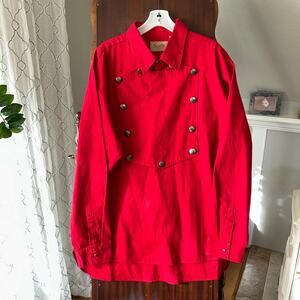 Scully Vintage Red Cotton Bib classic Western Calvary long sleeveshirt XXL